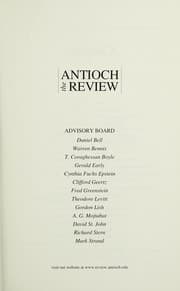 Tapa de The Antioch review