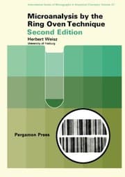 Tapa de Microanalysis by the Ring-Oven Technique: International Series of Monographs in Analytical Chemistry, Second Edition