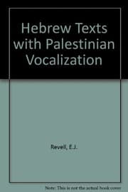 Tapa de Hebrew texts with Palestinian vocalization