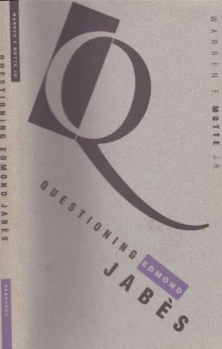 Tapa de Questioning Edmond Jabès