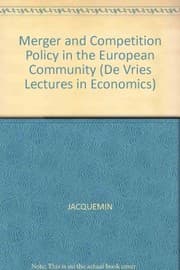Tapa de Merger and competition policy in the European Community