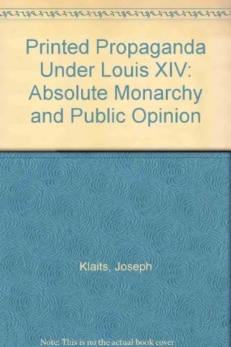 Tapa de Printed propaganda under Louis XIV