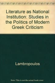 Tapa de Literature as national institution
