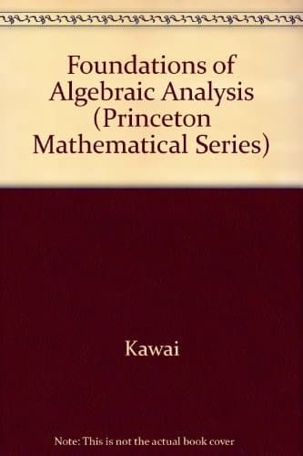 Tapa de Foundations of algebraic analysis