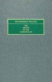 Tapa de The genius of the common law