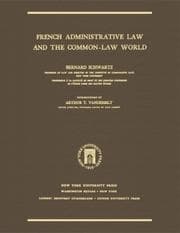 Tapa de French Administrative Law And the Common-law World