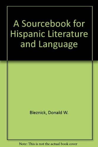 Tapa de A sourcebook for Hispanic literature and language