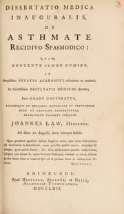 Tapa de Dissertatio medica inauguralis, de asthmate recidivo spasmodico
