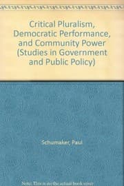 Tapa de Critical pluralism, democratic performance, and community power