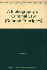 Tapa de A bibliography of South African criminal law