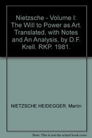 Tapa de Nietzsche, Vol.1 : The will to power as art