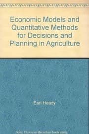 Tapa de Economic models and quantitative methods for decisions and planning in agriculture
