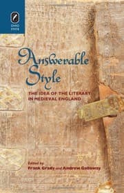 Tapa de Answerable Style: The Idea of the Literary in Medieval England (Interventions: New Studies Medieval Cult)