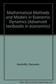 Tapa de Mathematical Methods and Models in Economic Dynamics