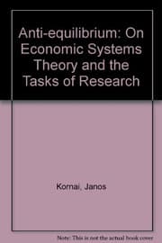 Tapa de Anti-equilibrium: On Economic Systems Theory and the Tasks of Research