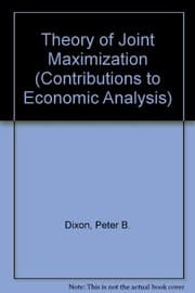 Tapa de Theory of Joint Maximization (Contributions to Economic Analysis)