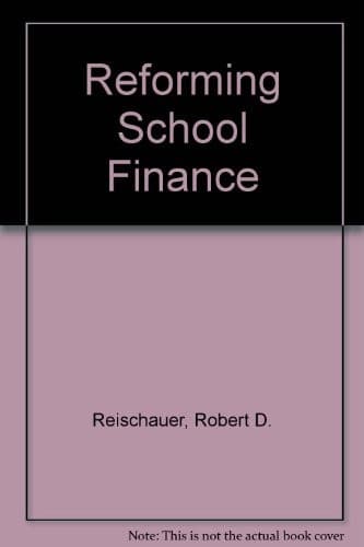 Tapa de Reforming school finance