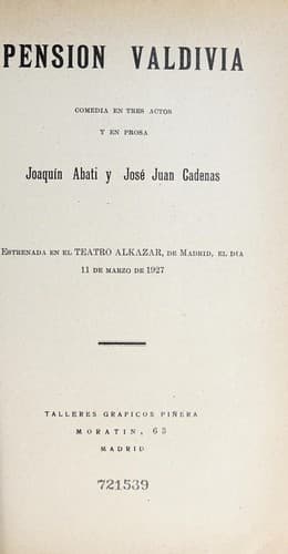 Tapa de Pensión Valdivia