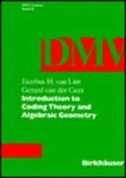 Tapa de Introduction to coding theory and algebraic geometry