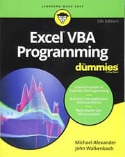 Tapa de Excel VBA Programming For Dummies (For Dummies (Computer/Tech))