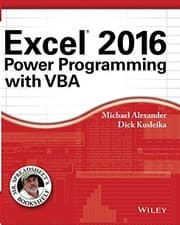 Tapa de Excel 2016 Power Programming with VBA (Mr. Spreadsheet's Bookshelf)