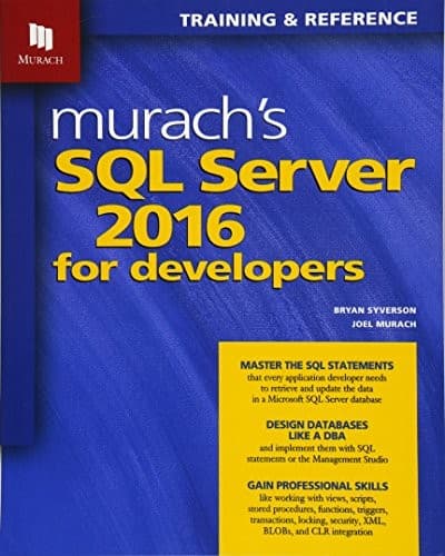 Tapa de Murach's SQL Server 2016 for Developers