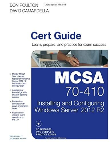 Tapa de MCSA 70-410 Cert Guide R2: Installing and Configuring Windows Server 2012 (Cert Guides)