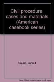 Tapa de Civil procedure, cases and materials