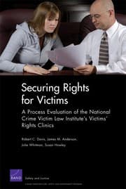 Tapa de Securing Rights for Victims: A Process Evaluation of the National Crime Victim Law Institute's Victims' Rights Clinics