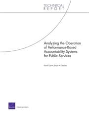 Tapa de Analyzing the Operation of Performance-Based Accountability Systems for Public Services (Technical Report)