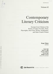 Tapa de CLC Volume 62 Contemporary Literary Criticism