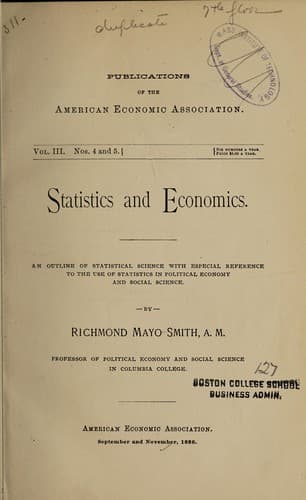 Tapa de Statistics and economics