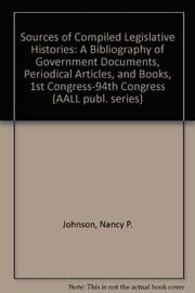 Tapa de Sources of compiled legislative histories