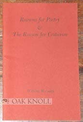 Tapa de Reasons for poetry ; &, The reason for criticism