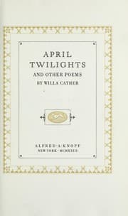 Tapa de April Twilights and Other Poems