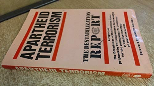 Tapa de Apartheid Terrorism : The Destabilization Report