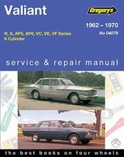 Tapa de Valiant R to VF 6 Cyl (1962-70): R/S/Ap5/Ap6/VC/Ve/Vfsedan Wagon Hardtop Utility 6 Cyl Pacer Regal VIP