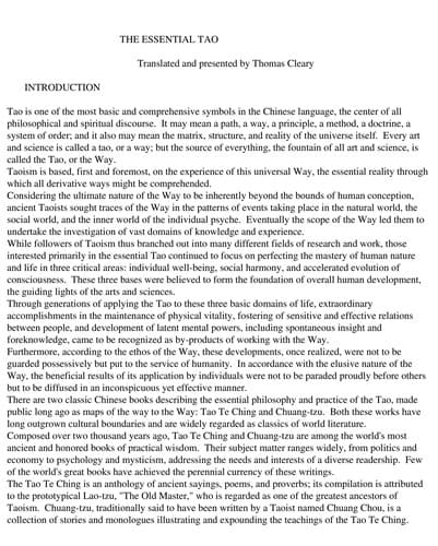 Tapa de The essential Tao