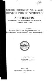 Tapa de Arithmetic: Determining the Achievement of Pupils in Common Fractions ...