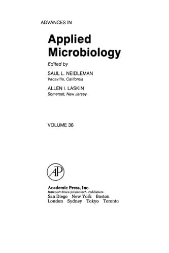 Tapa de Advances in applied microbiology