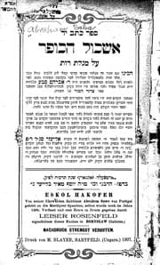 Tapa de Sefer Ketav yad Eshkol ha-kofer ʻal megilat Rut
