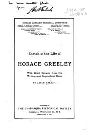 Tapa de Sketch of the life of Horace Greeley
