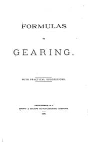 Tapa de Formulas in Gearing: With Practical Suggestions