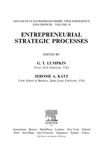 Tapa de Entrepreneurial strategic processes