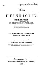 Tapa de Vita Heinrici IV. imperatoris: Ex recensione Wattenbachii