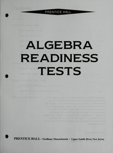 Tapa de Algebra Readiness Tests