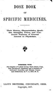 Tapa de Dose Book of Specific Medicines