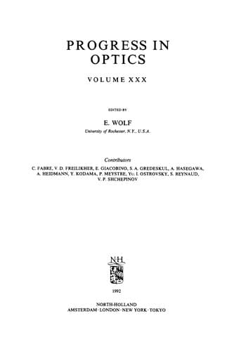 Tapa de Progress in optics
