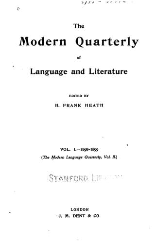 Tapa de The Modern Language Quarterly ...