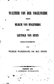 Tapa de Walther von der Vogelweide: nebst Ulrich von Singenberg und Leutold von Seven